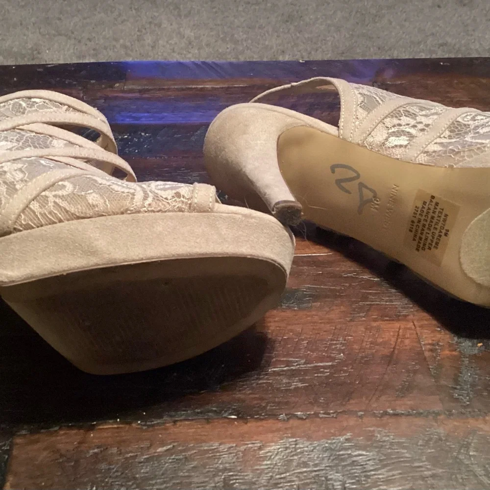 Nine West Beige Strappy Heels - Picture 3 of 3